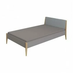 Paidi Sten Traumliege Eiche/grau - Gepolstert Aschblau 140x200 Cm