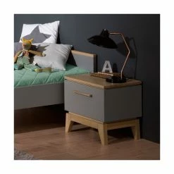 Paidi Sten Jugendzimmer Schiefergrau/Eiche Massiv Mit Schrank 3T 1S - Zum Aktionspreis -Kinderwagen paidi sten nachttisch gr 2