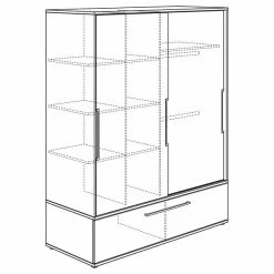 Paidi Sten Schiebetürenschrank Breit Schiefergrau/Eiche Massiv - Paidi Slide-System -Kinderwagen paidi sten schiebetuer breit strich 4