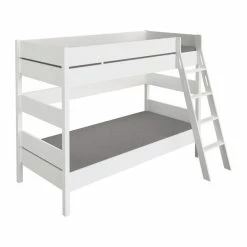 Paidi Tiago Etagenbett 160 Cm Kreideweiß Schräge Leiter 90x200 Cm