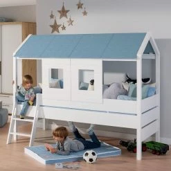 Paidi Tiny House Kojenbett Kreideweiß Inkl. Dachgiebel