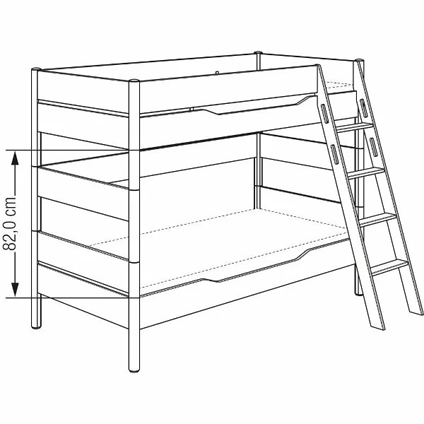 Paidi Ylvie Etagenbett 160 Cm Bettpfosten Kreideweiß/birke Schräge Leiter 90x200 Cm 2 Paidi Ylvie Etagenbett 160 Cm Bettpfosten Kreideweiß/birke Schräge Leiter 90x200 Cm – Bild 2