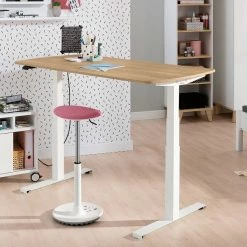 Paidi E-lion 1 Schreibtisch Eiche-Nebraska-Nachbildung / Weiß 130 X 75 Cm -Kinderwagen paidi e lion1 nebraska hoch