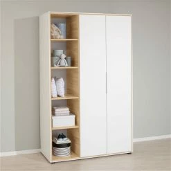 Paidi Lieven Kleiderschrank 2T Offen Kreideweiß/Eiche-Montana