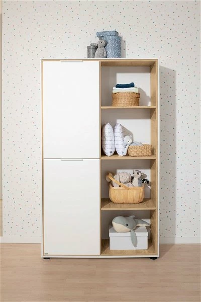 Paidi Lieven Regal 8 Fächer - 2 Türen Links Kreideweiß/Eiche-Montana-Nachbildung 2 Paidi Lieven Regal 8 Fächer - 2 Türen Links Kreideweiß/Eiche-Montana-Nachbildung – Bild 2