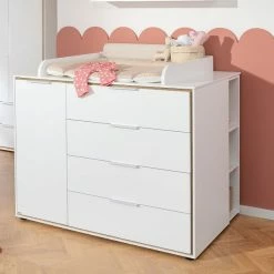 Paidi Lieven Wickelkommode Inkl. Aufsatz Kreideweiß/Eiche-Montana-Nachbildung