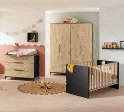 Paidi Tomke Kinderzimmer Mit Schrank 4T Naturschwarz/Eiche-Bordeaux