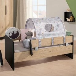 Paidi Tomke Kinderzimmer Mit Schrank 3T Naturschwarz/Eiche-Bordeaux -Kinderwagen paidi tomke juniorstufe 0275 2