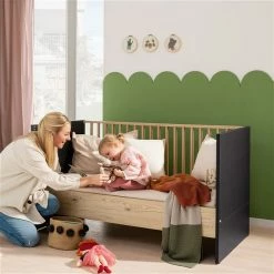 Paidi Tomke Kinderzimmer Mit Schrank 4T Naturschwarz/Eiche-Bordeaux -Kinderwagen paidi tomke kindersofa 1659 1 1