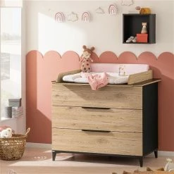 Paidi Tomke Kinderzimmer Mit Schrank 4T Naturschwarz/Eiche-Bordeaux -Kinderwagen paidi tomke wiko 1