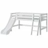 Hoppekids Halbhohes Bett ECO Luxury 90x200 Cm Mit Rutsche, Schräger Leiter & Absturzsicherung & Flex Lattenrost