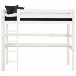 Hoppekids Hochbett ECO Luxury 90x200 Cm Mit Gerader Leiter, Tischplatte & Absturzsicherung -Kinderwagen pre a18 1 1 1