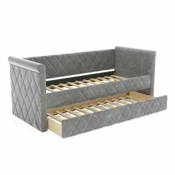 Nature Kid Vilena Sofabett Velour Grau 90 X 200 Cm Mit Gästebett Und Spielzeugkiste -Kinderwagen rimini sofa grau 2