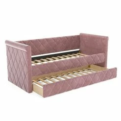 Nature Kid Vilena Sofabett Velour Rosa 90 X 200 Cm Mit Gästebett Und Spielzeugkiste -Kinderwagen rimini sofa rosa 4