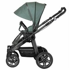 Hartan Rock It GTR Kinderwagen Bunny Dots (900) Mit Handbremse -Kinderwagen rock it 1200 178 900 gtr spowa ansicht seite mit ausgeklappter sonnenblende
