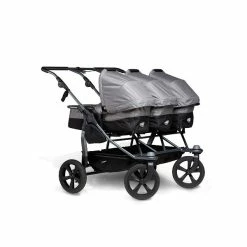 Tfk Trio Kombi Kinderwagen Grau Drillingswagen Mit Luftkammerreifen