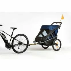 Tfk Velo 2 Fahrradanhänger Marine-schwarz | Mit Deichsel Und Kupplung -Kinderwagen rs1387 t v2 s 334 bike 2 scr