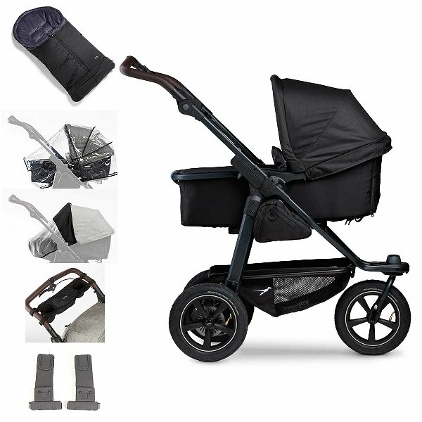 Tfk Mono 2 Kombi Kinderwagen Schwarz Luftrad-Set Bundle Mit Cupholder 1 Tfk Mono 2 Kombi Kinderwagen Schwarz Luftrad-Set Bundle Mit Cupholder
