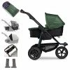 Tfk Mono 2 Kombi Kinderwagen Olive Luftrad-Set Bundle Mit Cupholder