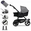Tfk Mono 2 Kombi Kinderwagen Premium Grau Luftkammer Radset Bundle Mit Cupholder