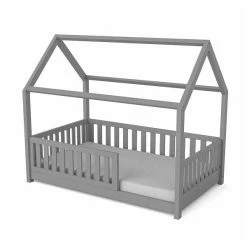 Nature Kid Lilly Hausbett Kiefer Grau Lackiert Liegefläche 90 X 160 Cm -Kinderwagen salerno 90x160grau 4