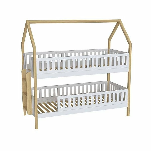 Nature Kid Lilly Etagenbett Kiefer Weiß / Natur Leiter Seitlich, Liegefläche 90 X 200 1 Nature Kid Lilly Etagenbett Kiefer Weiß / Natur Leiter Seitlich, Liegefläche 90 X 200