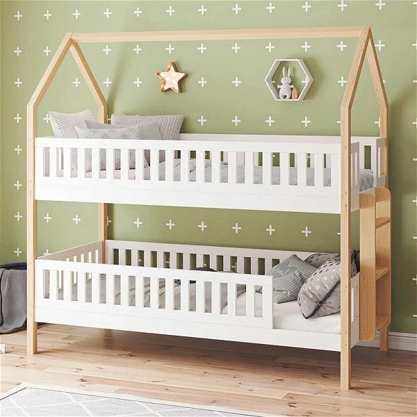 Nature Kid Lilly Etagenbett Kiefer Weiß / Natur Leiter Seitlich, Liegefläche 90 X 200 2 Nature Kid Lilly Etagenbett Kiefer Weiß / Natur Leiter Seitlich, Liegefläche 90 X 200 – Bild 2