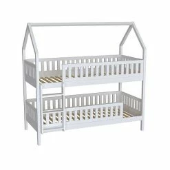 Nature Kid Lilly Etagenbett Kiefer Weiß Lackiert Liegefläche 90 X 200 Cm