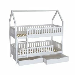 Nature Kid Lilly Etagenbett Kiefer Weiß Lackiert Liegefläche 90 X 200 Cm -Kinderwagen salerno etagenbett wei bettk sten