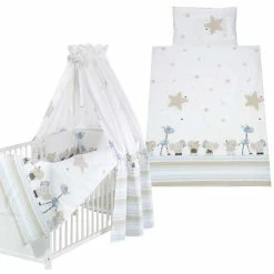 Schardt Banjo Blau Bettset 4- Teilig Mit Bettwäsche, Himmel Und Nestchen