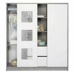 Schardt Eco Star Kleiderschrank 2 Türen+Regal Driftwood/Weiß -Kinderwagen schardt eco star kleiderschrank mittelregal offen dekoriert mt geuofesoowcgyhyn