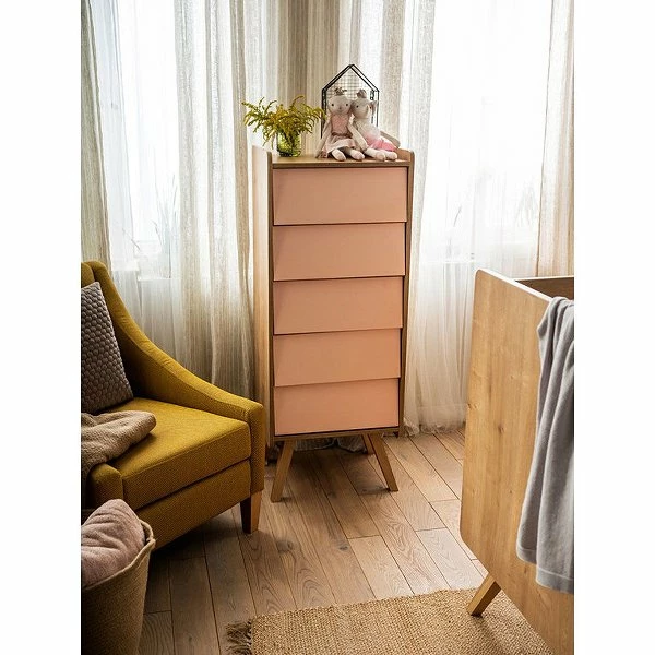 VOX Vintage Schmale Kommode Eiche Frontfarbe Wählbar 2 VOX Vintage Schmale Kommode Eiche Frontfarbe Wählbar – Bild 2