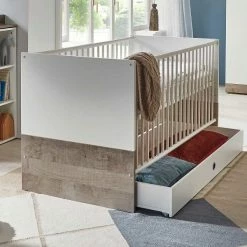 Arthur Berndt Selina Kinderbett 70x140 Cm Weiß Mit Platinum Eiche Dekor