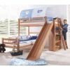 Relita SKY Etagenbett Buche Massiv Natur Inkl. Regal & Rutsche - Zu 2 Einzelbetten Umbaubar