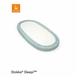 Stokke® Sleepi™ Bett Spannbettlaken V3 Dots Sage -Kinderwagen sleepi bed fitsh dotssage 211207 5119 rt