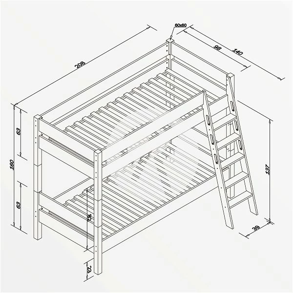 Relita STEFAN Etagenbett Buche Massiv Weiß Zu 2 Einzelbetten Umbaubar - Frachtfrei 2 Relita STEFAN Etagenbett Buche Massiv Weiß Zu 2 Einzelbetten Umbaubar - Frachtfrei – Bild 2