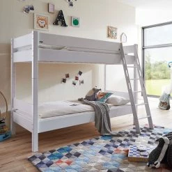 Relita STEFAN Etagenbett Buche Massiv Weiß Zu 2 Einzelbetten Umbaubar - Frachtfrei