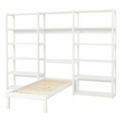 Hoppekids Storey Regal 3-teilig Weiß 3x 80 Cm, 14 Böden, 1 Bett 70x160 Cm
