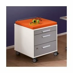 Paidi Rollcontainer 3S Kreideweiß/Silber Für Tablo - 3 Schubkästen
