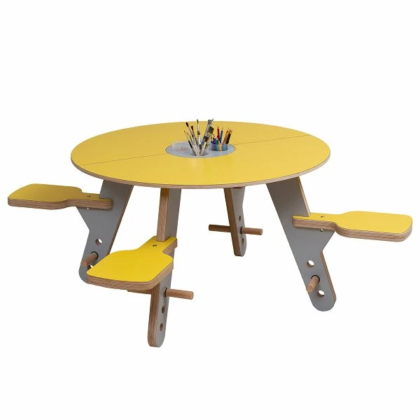 Timkid Tavi Spieltisch Sonnengelb/hellgrau 1 Timkid Tavi Spieltisch Sonnengelb/hellgrau