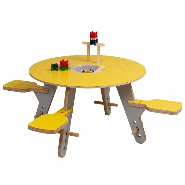 Timkid Tavi Spieltisch Sonnengelb/hellgrau 2 Timkid Tavi Spieltisch Sonnengelb/hellgrau – Bild 2