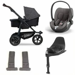 Tfk Mono 2 Kinderwagen Bundle Premium Anthrazit Luftrad | CYBEX Cloud T I-Size + Base + Adapter
