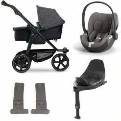 Tfk Mono 2 Kinderwagen Bundle Premium Anthrazit Luftkammer CYBEX Cloud T I-Size + Base + Adapter