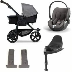 Tfk Mono 2 Kinderwagen Bundle Premium Grau Luftkammer CYBEX Cloud T I-Size + Base + Adapter