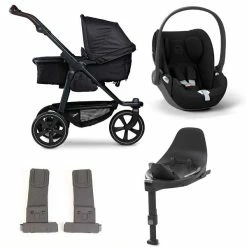 Tfk Mono 2 Kinderwagen Bundle Schwarz Luftkammer CYBEX Cloud T I-Size + Base + Adapter