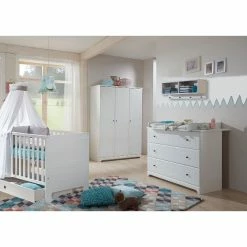 Arthur Berndt Thilo 6-teiliges Kinderzimmer MDF Weiß Mit Kantenfräsung