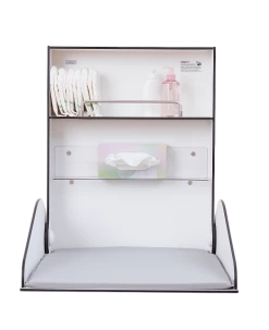 Timkid KAWAHPL Wandwickeltisch Weiß Inklusive Wickelmatte | Elegant Design -Kinderwagen tks8001 frontal auf print