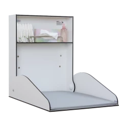 Timkid KAWAHPL Wandwickeltisch Weiß Inklusive Wickelmatte | Elegant Design -Kinderwagen tks8001 seitlich auf print