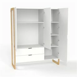 Nature Kid Laslo Kinderzimmer 3türig 90x200cm 3-teilig -Kinderwagen trento kleiderschrank whiteroom offen 1zu1 3 1