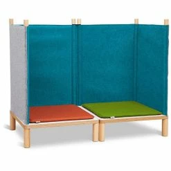 Timkid Sila Couch Klein Petrol Kissen Grün/orange